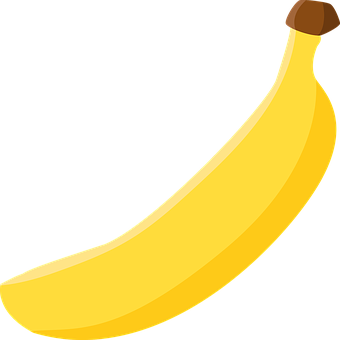 Yellow Banana Vector Illustration PNG Image