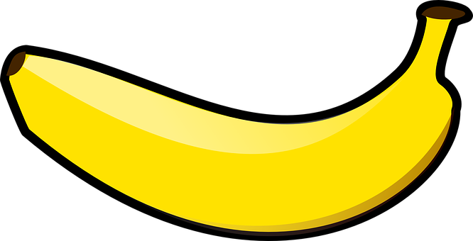 Yellow Banana Vector Illustration PNG Image