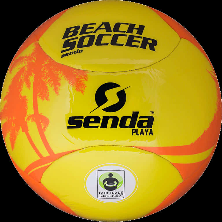 Yellow Beach Soccer Ball Senda PNG Image