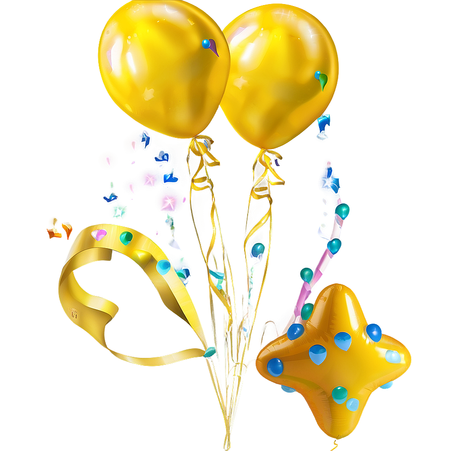 Yellow Birthday Balloon Png Ecr82 PNG Image