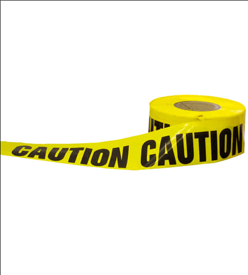 Yellow Black Caution Tape Roll PNG Image