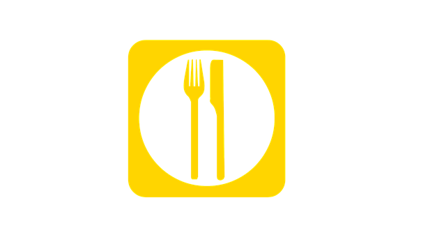 Yellow Black Dining Symbol PNG Image