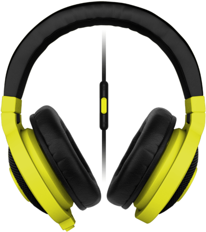 Yellow Black Over Ear Headphoneswith Mic PNG Image