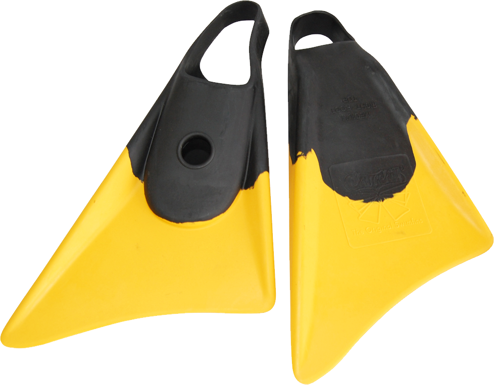 Yellow Black Swim Fins Isolated PNG Image