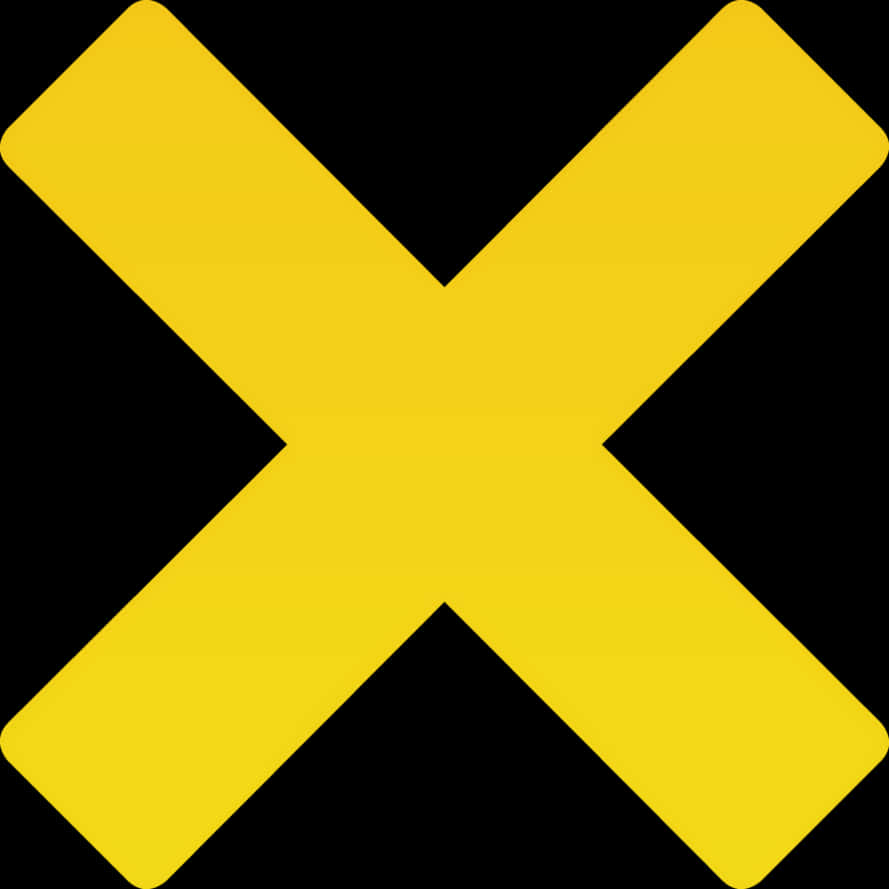 Yellow Black X Symbol PNG Image