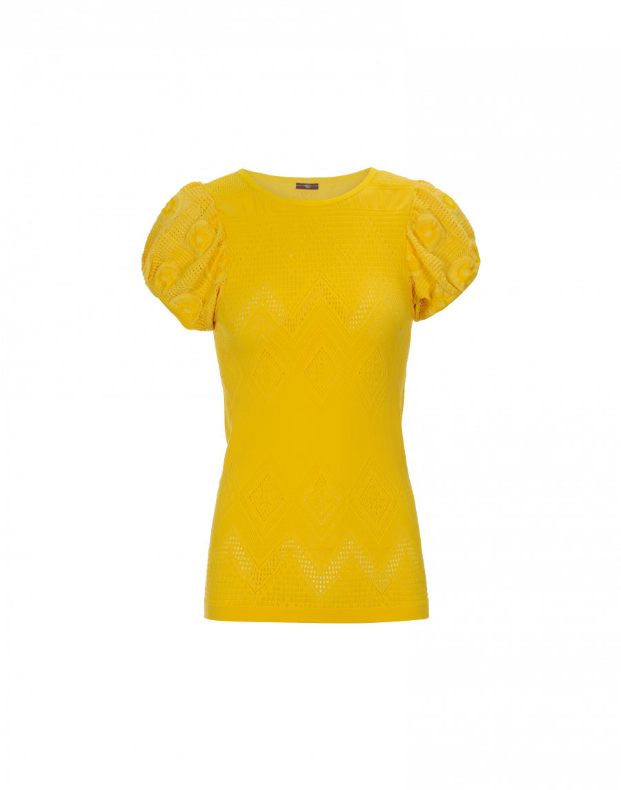 Yellow Blouse Puff Sleeves PNG Image