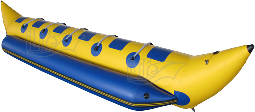 Yellow Blue Inflatable Banana Boat PNG Image