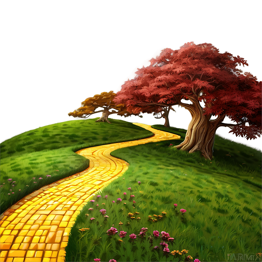 Yellow Brick Road Fantasy Landscape Png 06262024 PNG Image