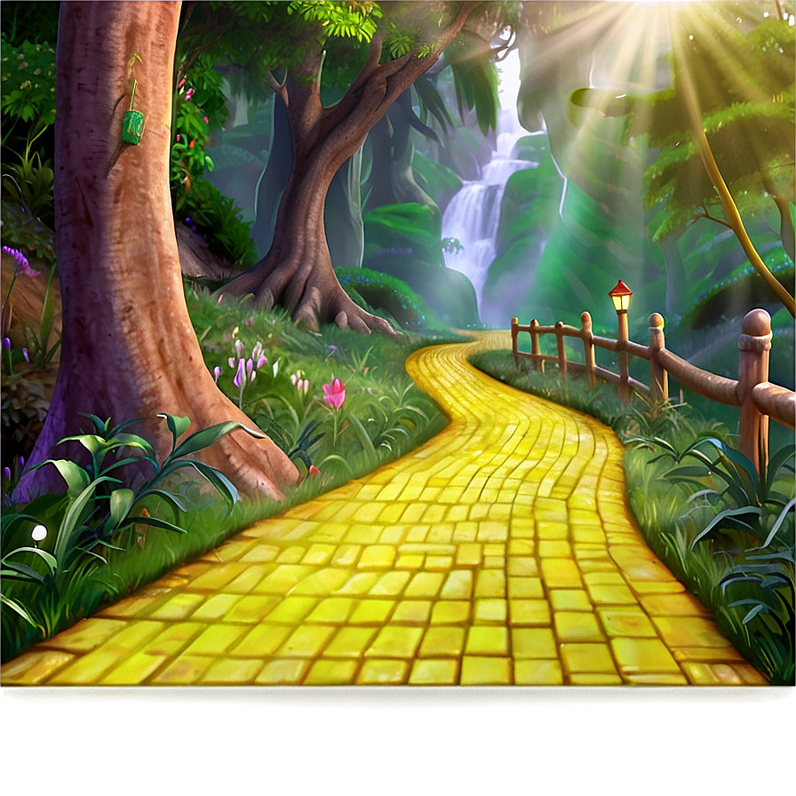 Yellow Brick Road Through Magical Forest Png Hhr15 PNG Image