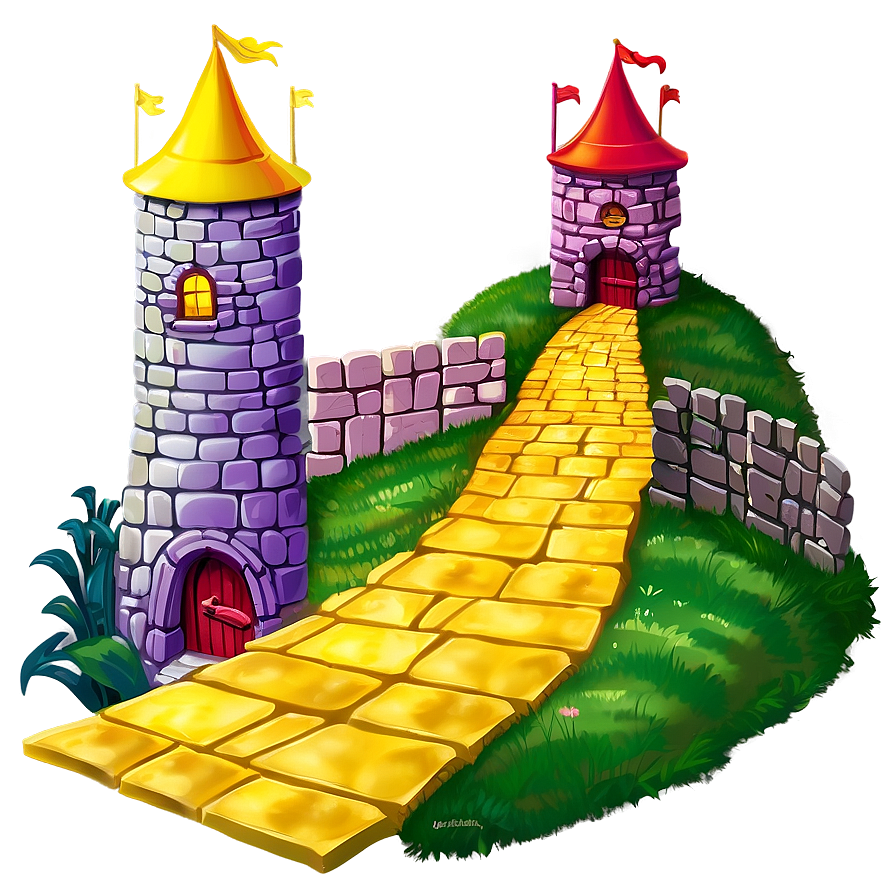 Yellow Brick Road With Wizard's Castle Png 52 PNG Image