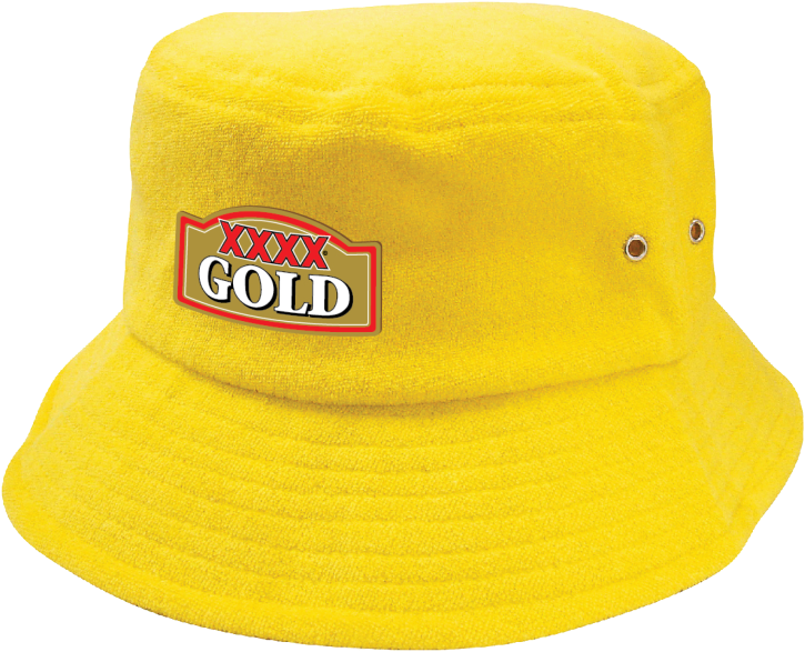 Yellow Bucket Hatwith Logo PNG Image