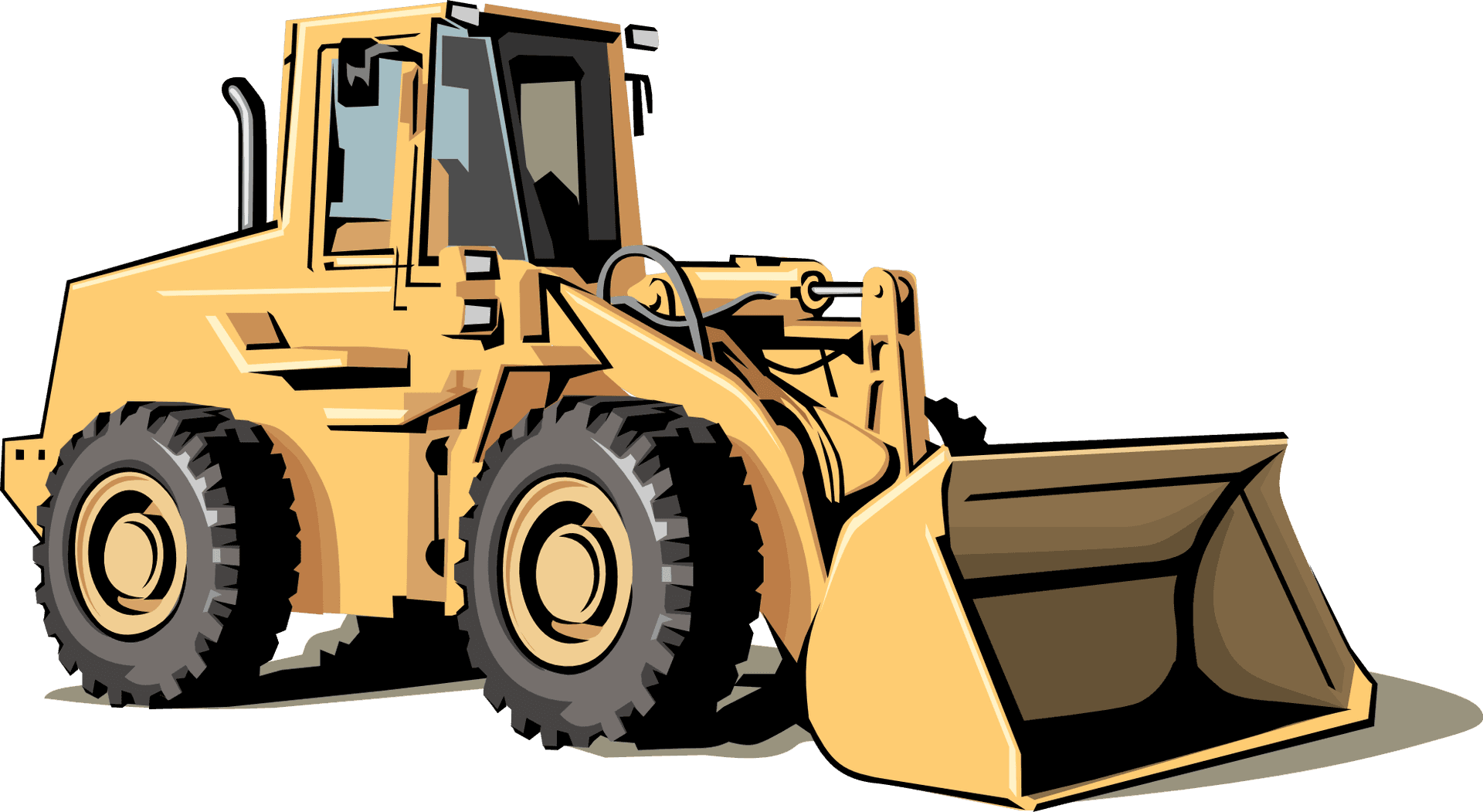 Yellow Bulldozer Illustration PNG Image