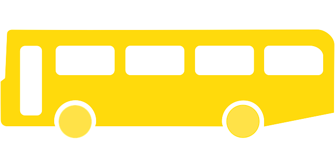 Yellow Bus Silhouette Graphic PNG Image