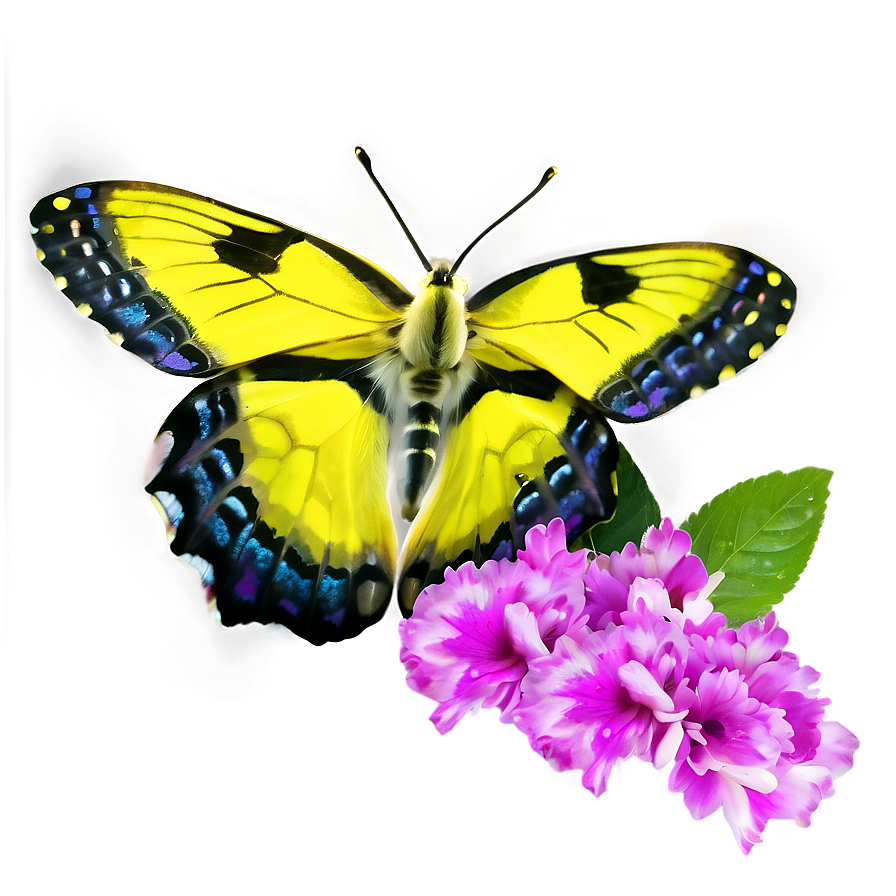 Yellow Butterfly Close-up Png Sig60 PNG Image