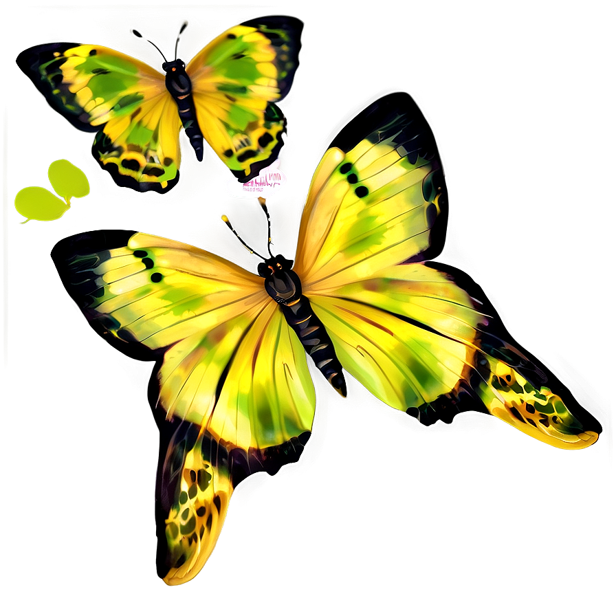 Yellow Butterfly With Green Background Png 06292024 PNG Image