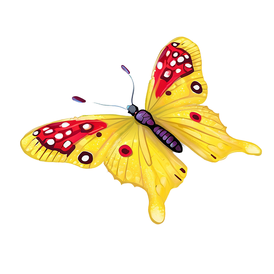 Yellow Butterfly With Red Spots Png 76 PNG Image