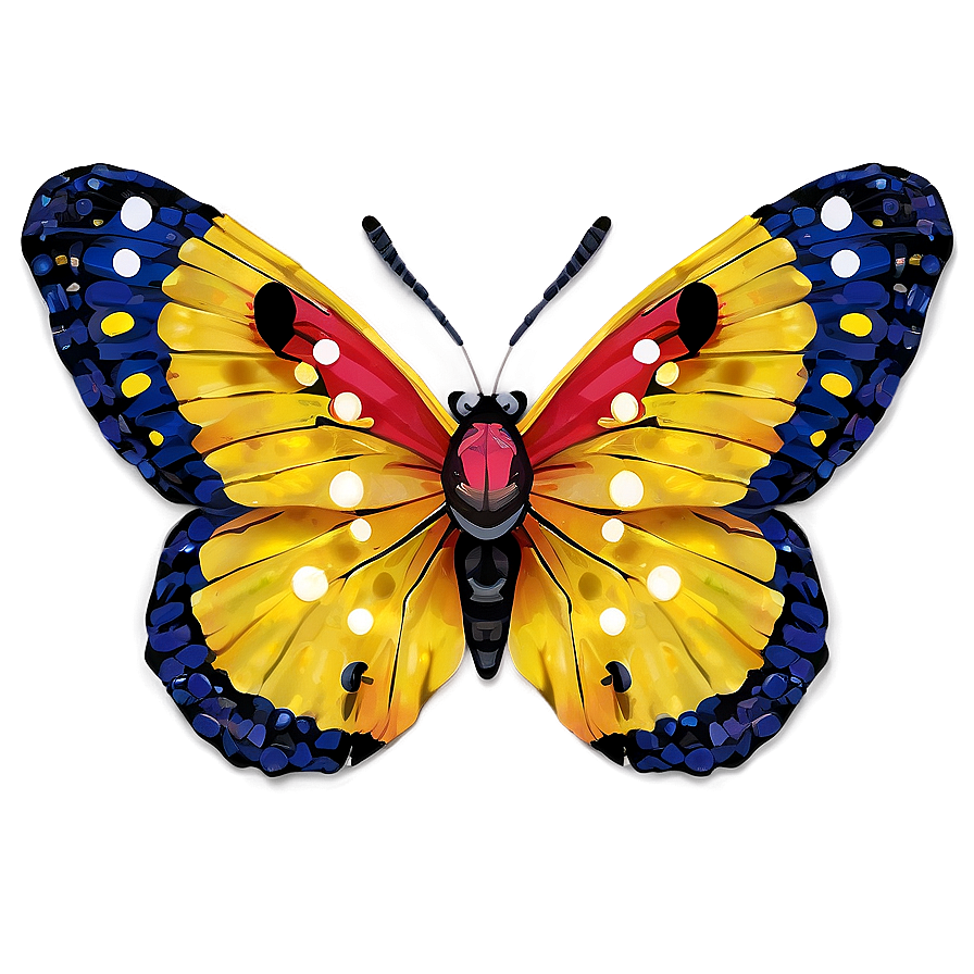 Yellow Butterfly With Red Spots Png Ogk15 PNG Image