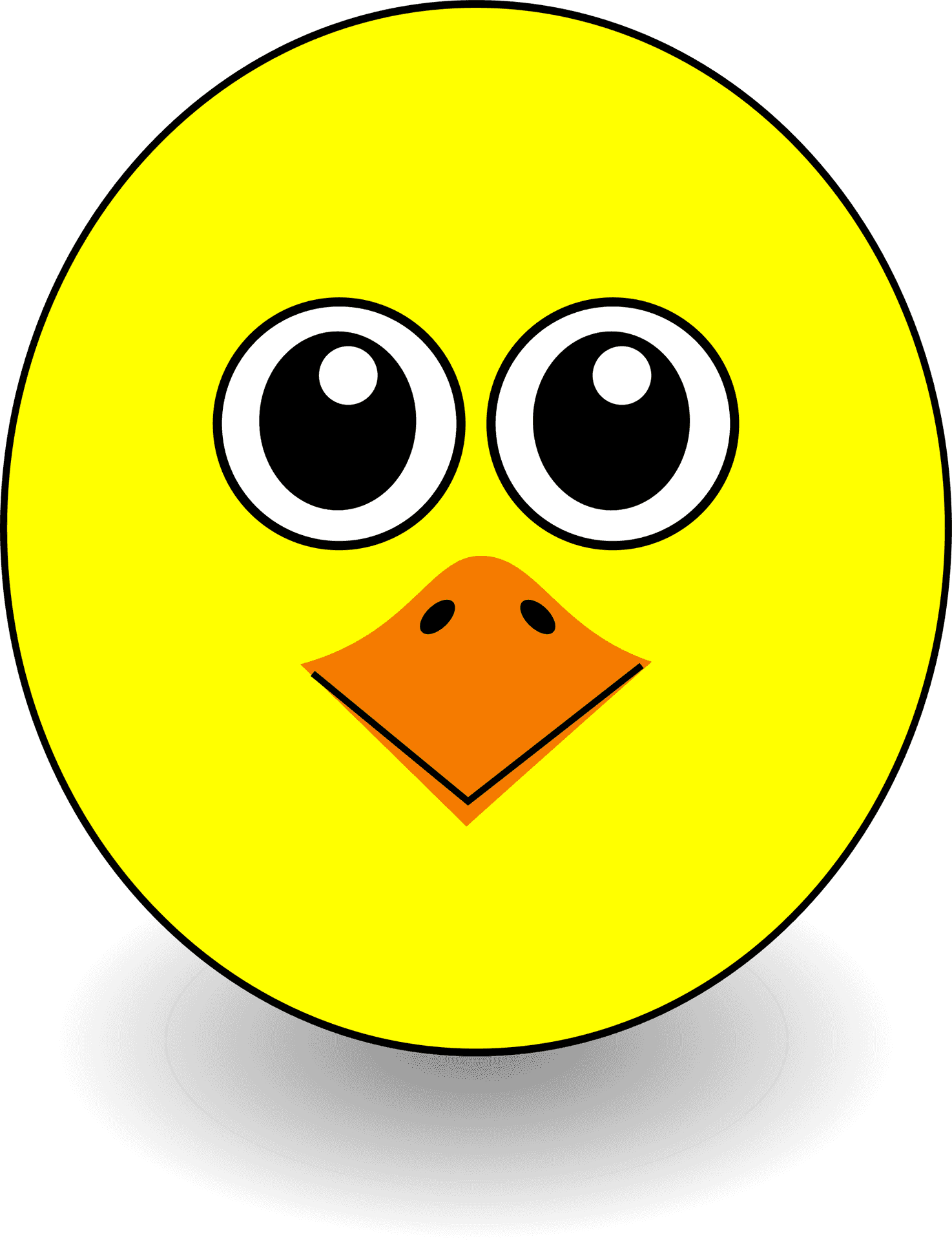 Yellow Cartoon Bird Face PNG Image