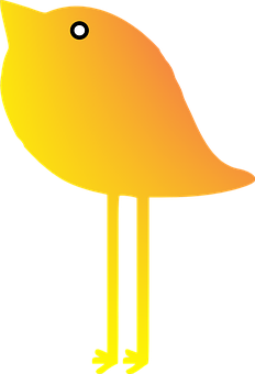 Yellow Cartoon Bird Graphic PNG Image