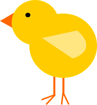 Yellow Cartoon Chick Illustration PNG Image