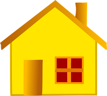 Yellow Cartoon House Graphic PNG Image