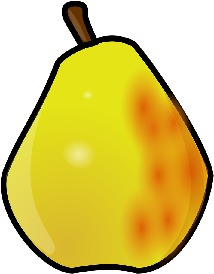 Yellow Cartoon Pear Illustration PNG Image