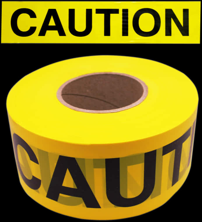 Yellow Caution Tape Roll PNG Image