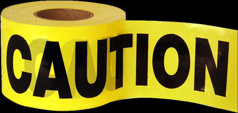 Yellow Caution Tape Roll PNG Image