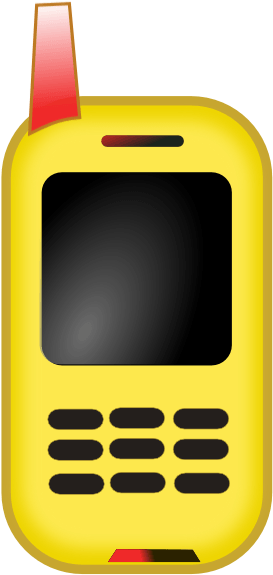 Yellow Cellphone Clipart PNG Image