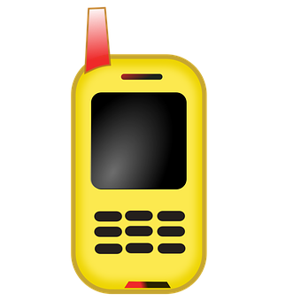 Yellow Cellphone Graphic PNG Image