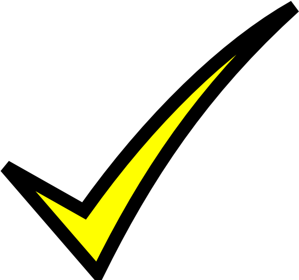 Yellow Check Mark Graphic PNG Image