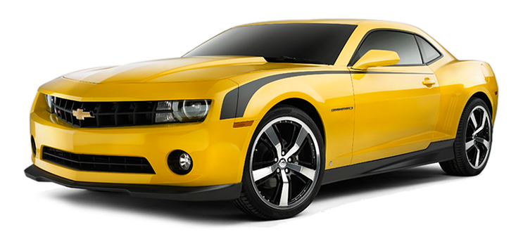 Yellow Chevrolet Camaro Sports Car PNG Image