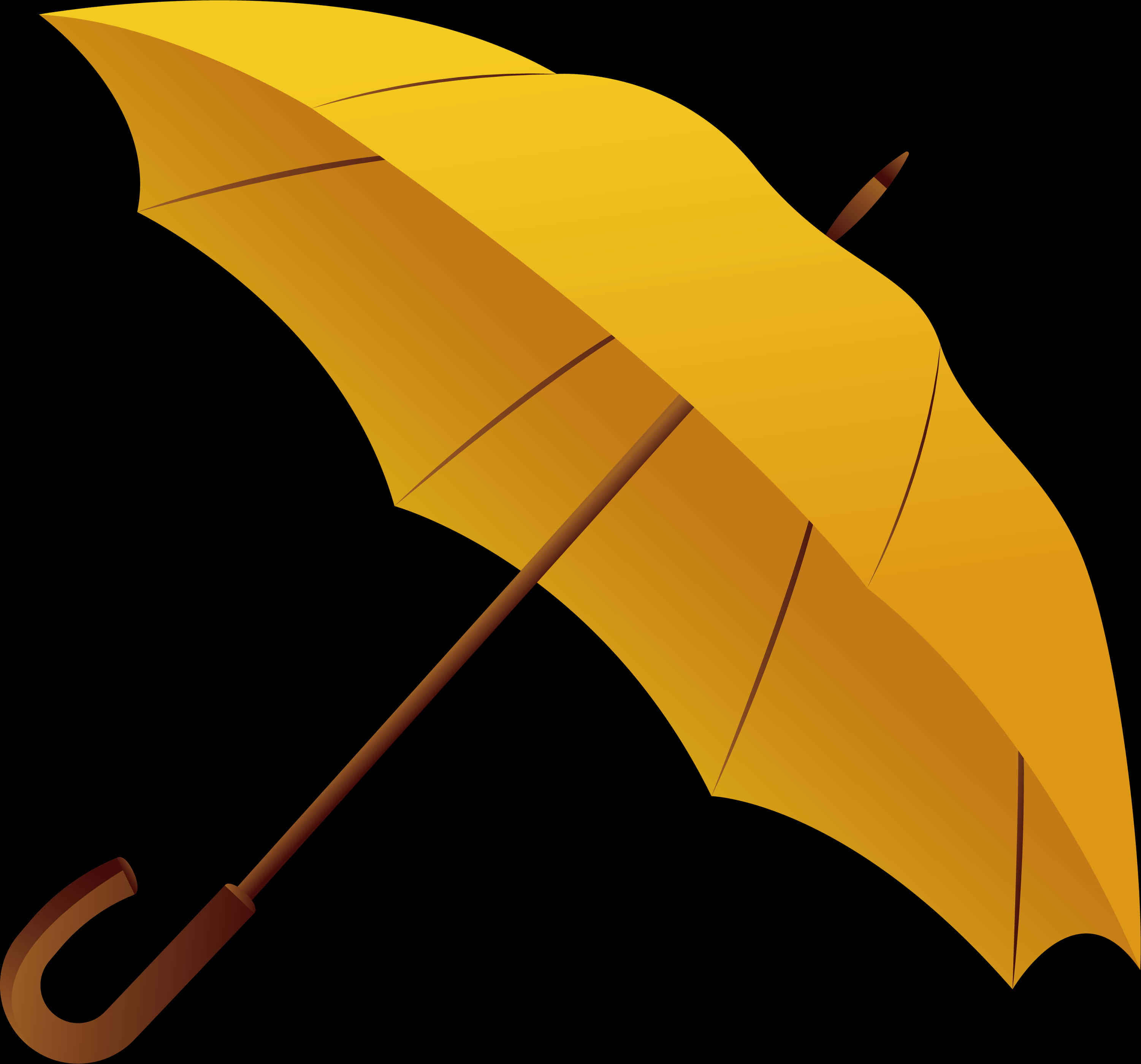 Yellow Classic Umbrella PNG Image