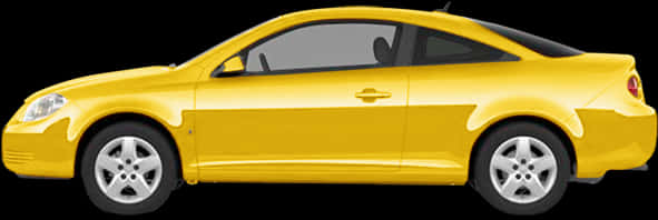 Yellow Coupe Side View PNG Image