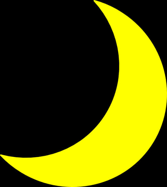 Yellow Crescent Moon Graphic PNG Image