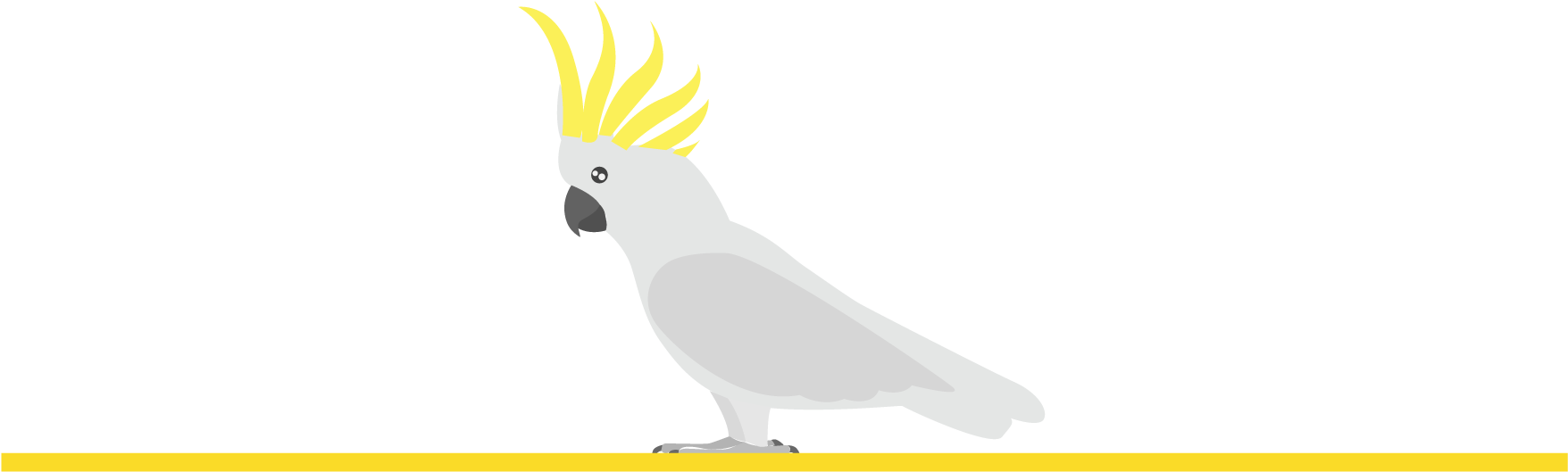 Yellow Crested Cockatoo Illustration PNG Image