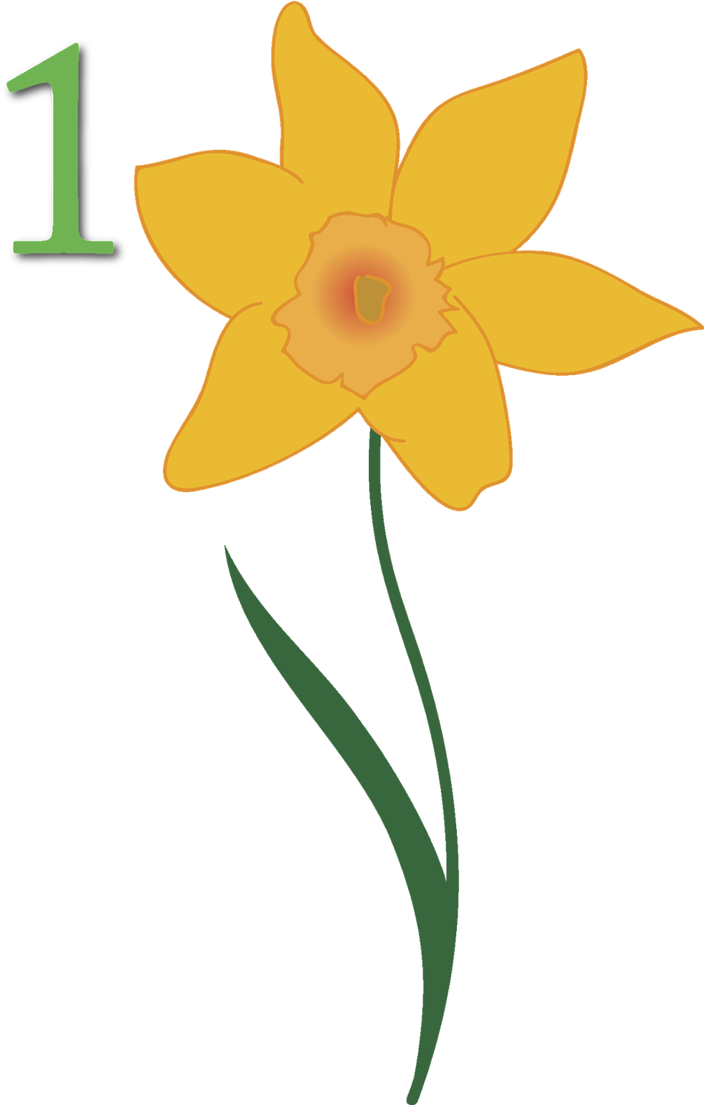 Yellow Daffodil Graphic PNG Image