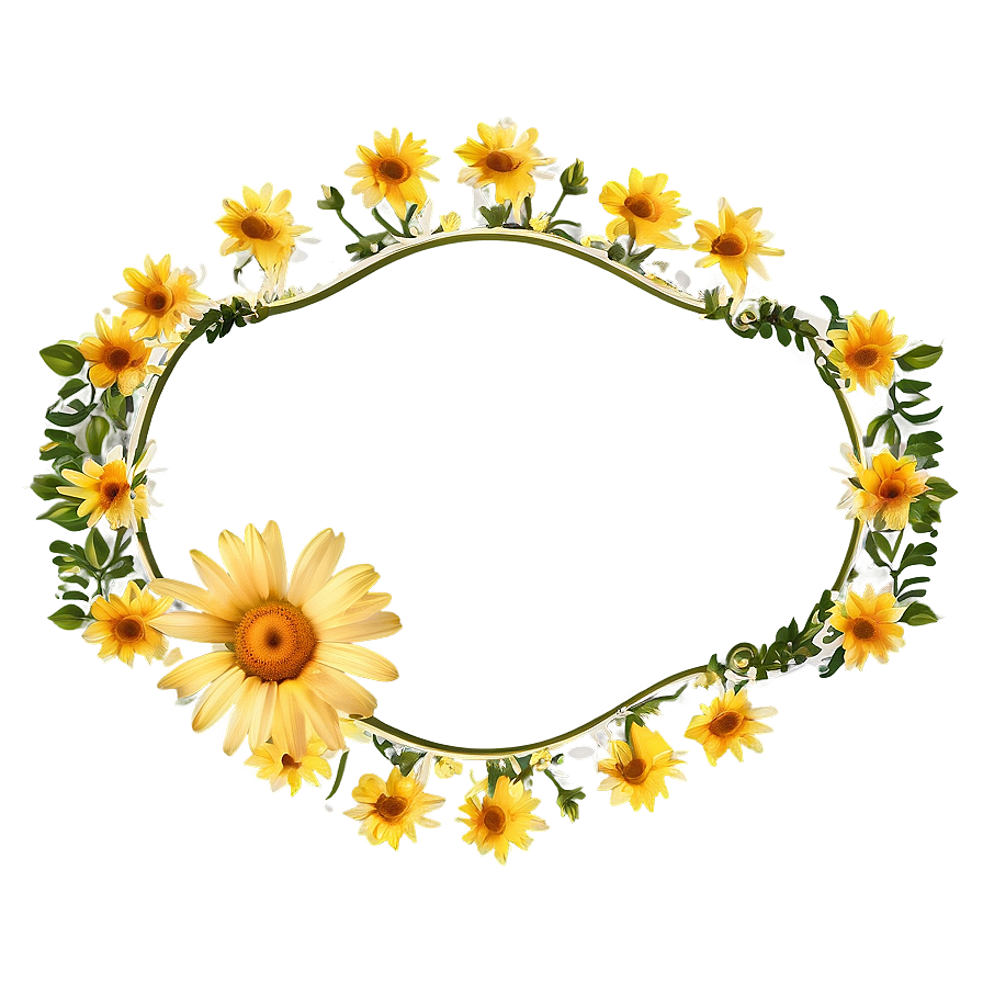 Yellow Daisy Border Frame Png Mms PNG Image