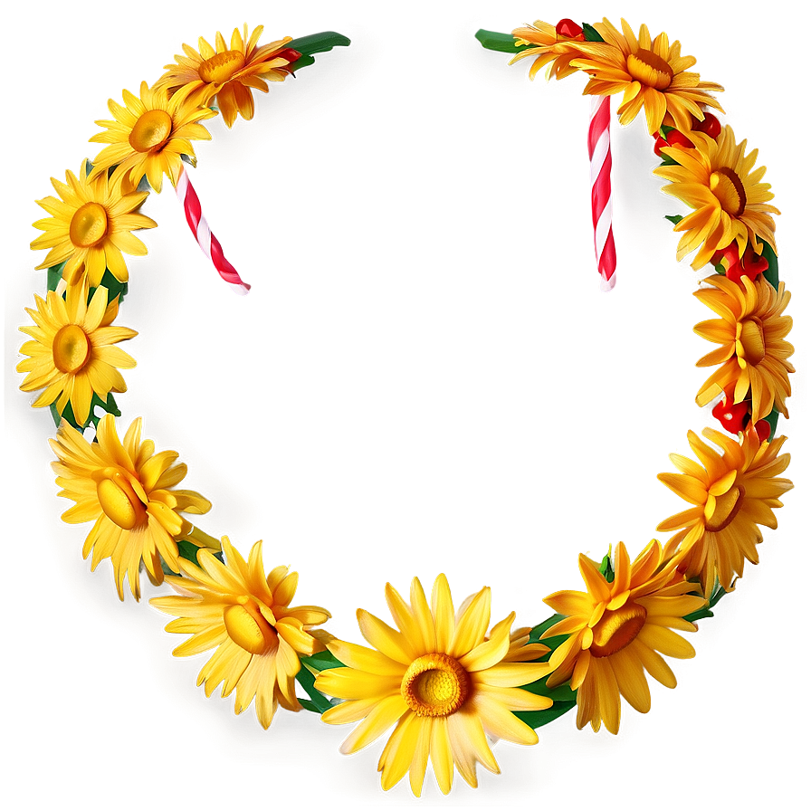 Yellow Daisy Festive Garland Png Fkl PNG Image