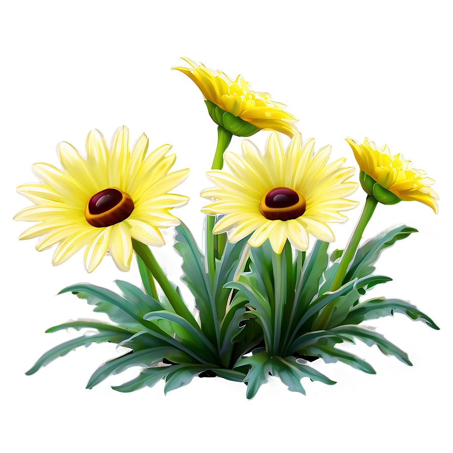 Yellow Daisy Garden Scene Png 06292024 PNG Image