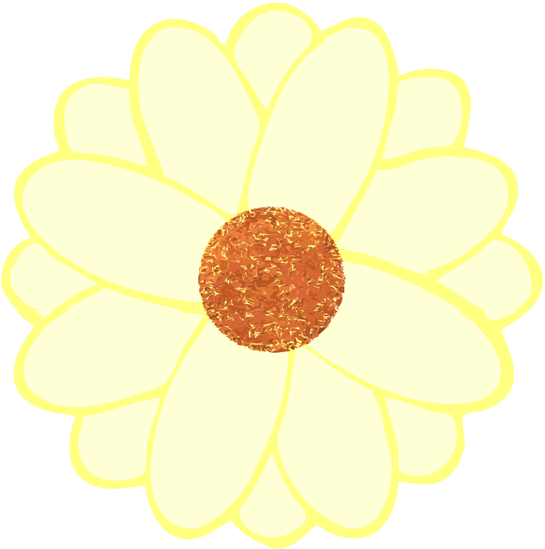 Yellow Daisy Illustration PNG Image