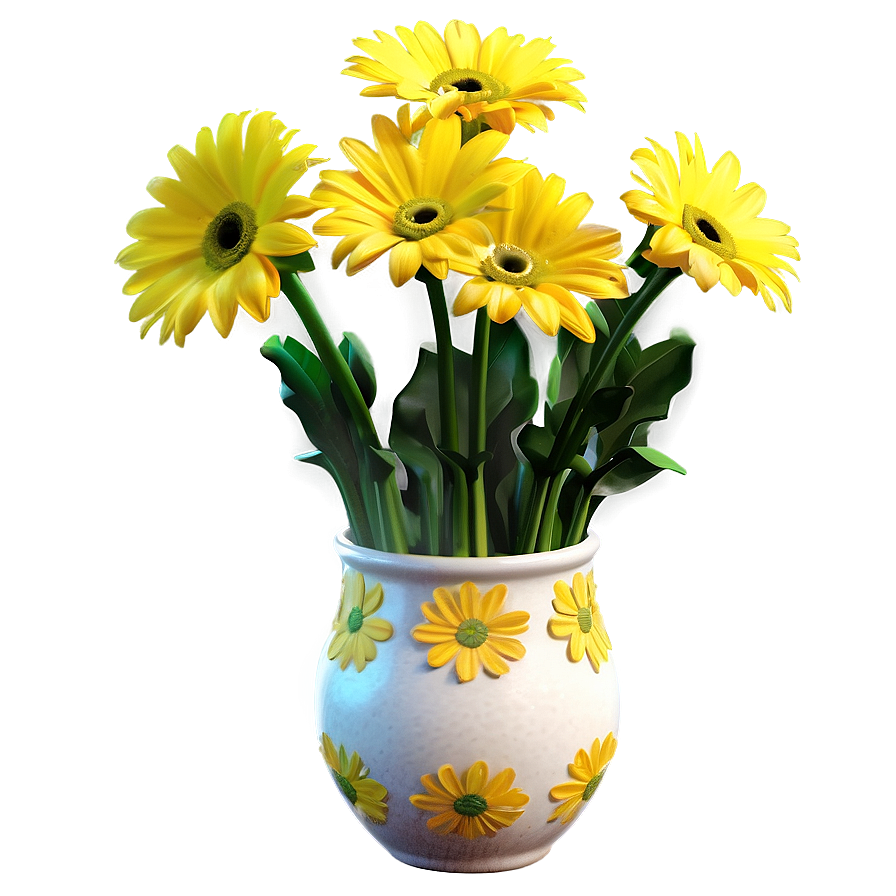 Yellow Daisy In Vase Png 47 PNG Image