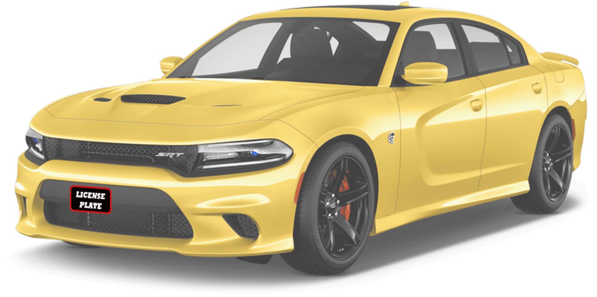 Yellow Dodge Charger S R T Side View PNG Image