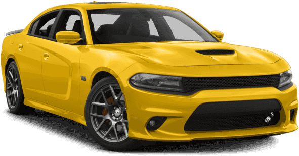 Yellow Dodge Charger Side View PNG Image