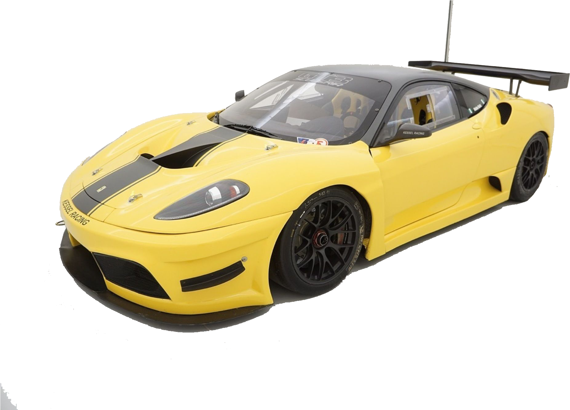 Yellow Ferrari Racecar Profile PNG Image