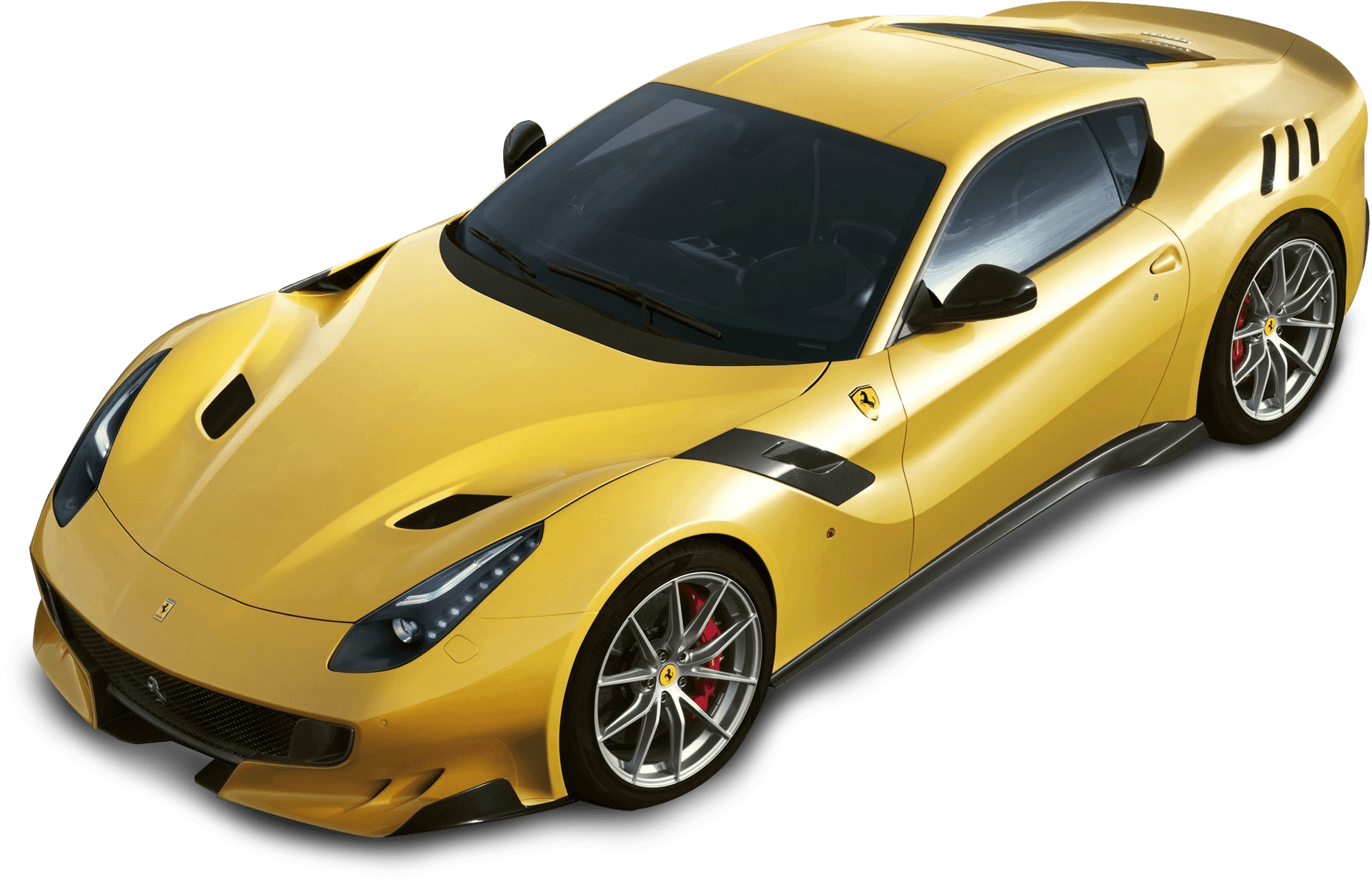 Yellow Ferrari Sports Car Isolated PNG Image