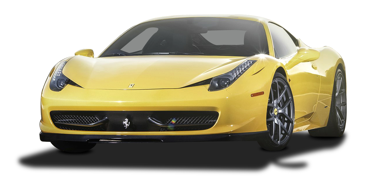 Yellow Ferrari Sports Car PNG Image