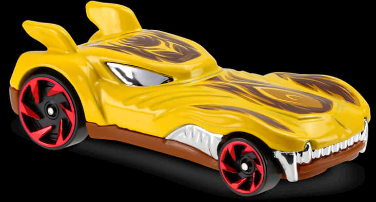 Yellow Flame Hot Wheels Car PNG Image