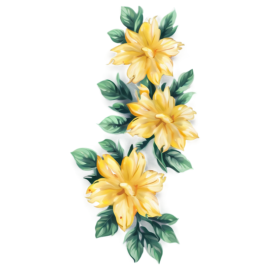 Yellow Floral Pattern Png 06122024 PNG Image