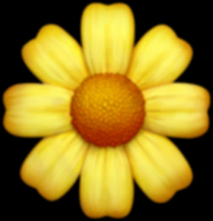 Yellow Flower Emoji Blurry Background PNG Image